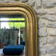 Miroir Louis-Philippe perlé 151/111,5cm doré à la feuille d’or, glace 