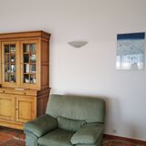 Fauteuil vert en cuir