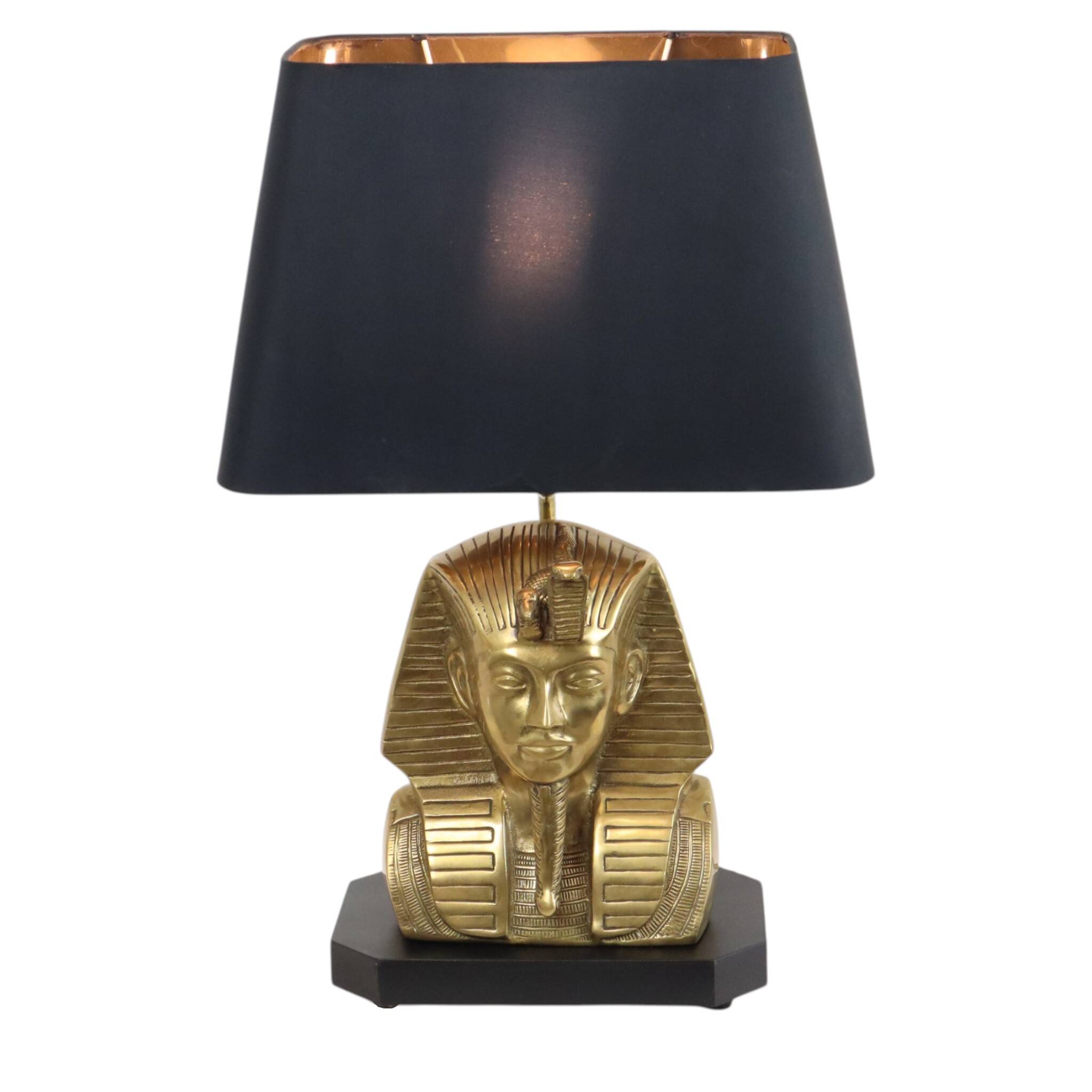 Vintage Brass Pharaoh Table Lamp Hollywood Regency 56cm