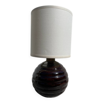1960s glazed ceramic table lamp