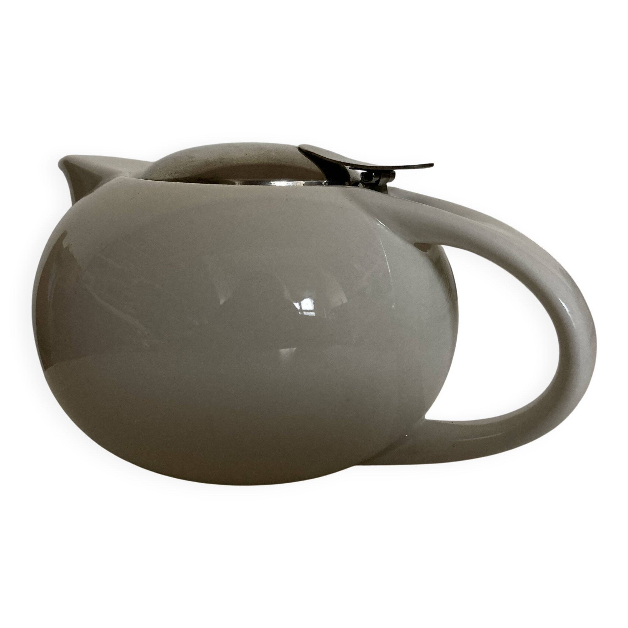 Space Age Porcelain and Steel Teapot