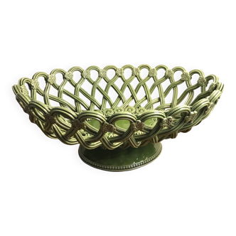 Homemade ceramic woven basket Pichon Uzès 1960 vintage
