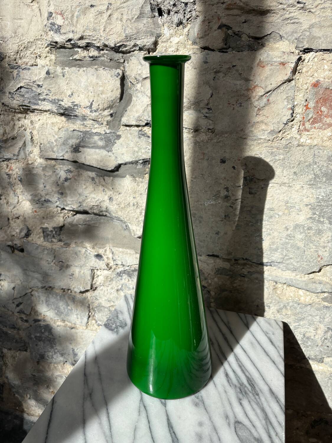 Bright green “Opalino Italy” vase