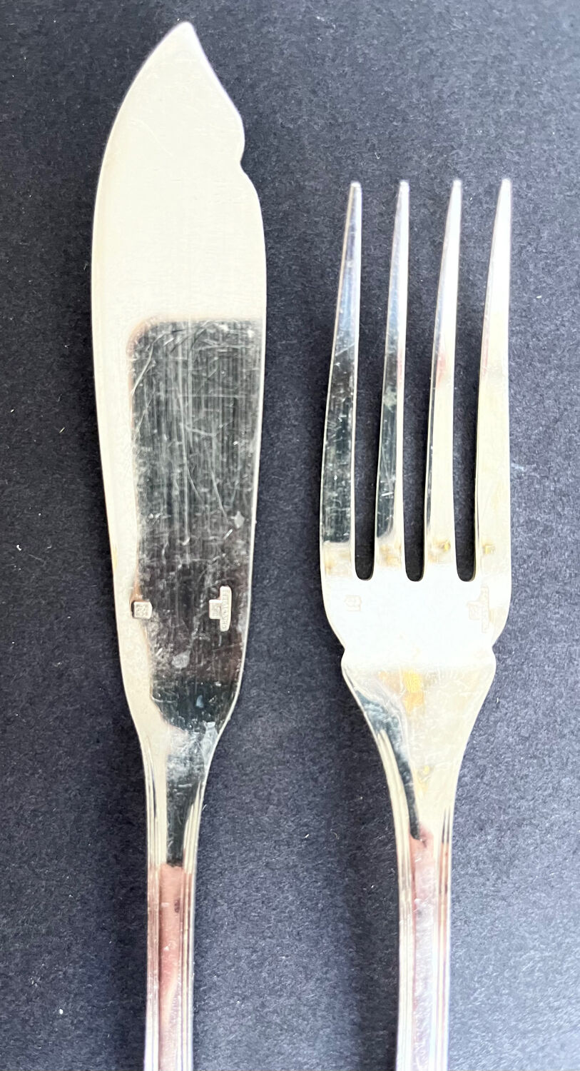 Christofle silver-plated fish cutlery (24 pieces)