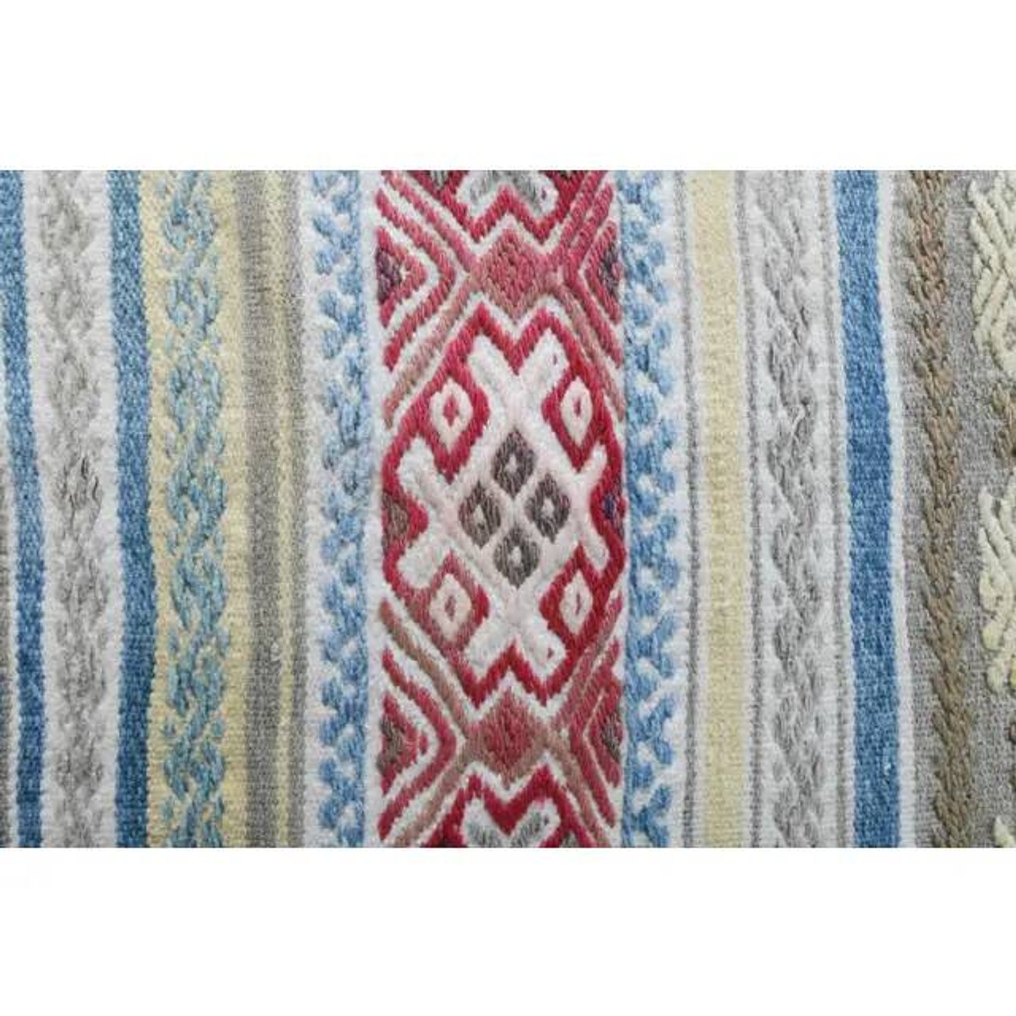 1970s Vintage Turkish Hand-Knotted Wool Cotton White Runner Rug 66x288