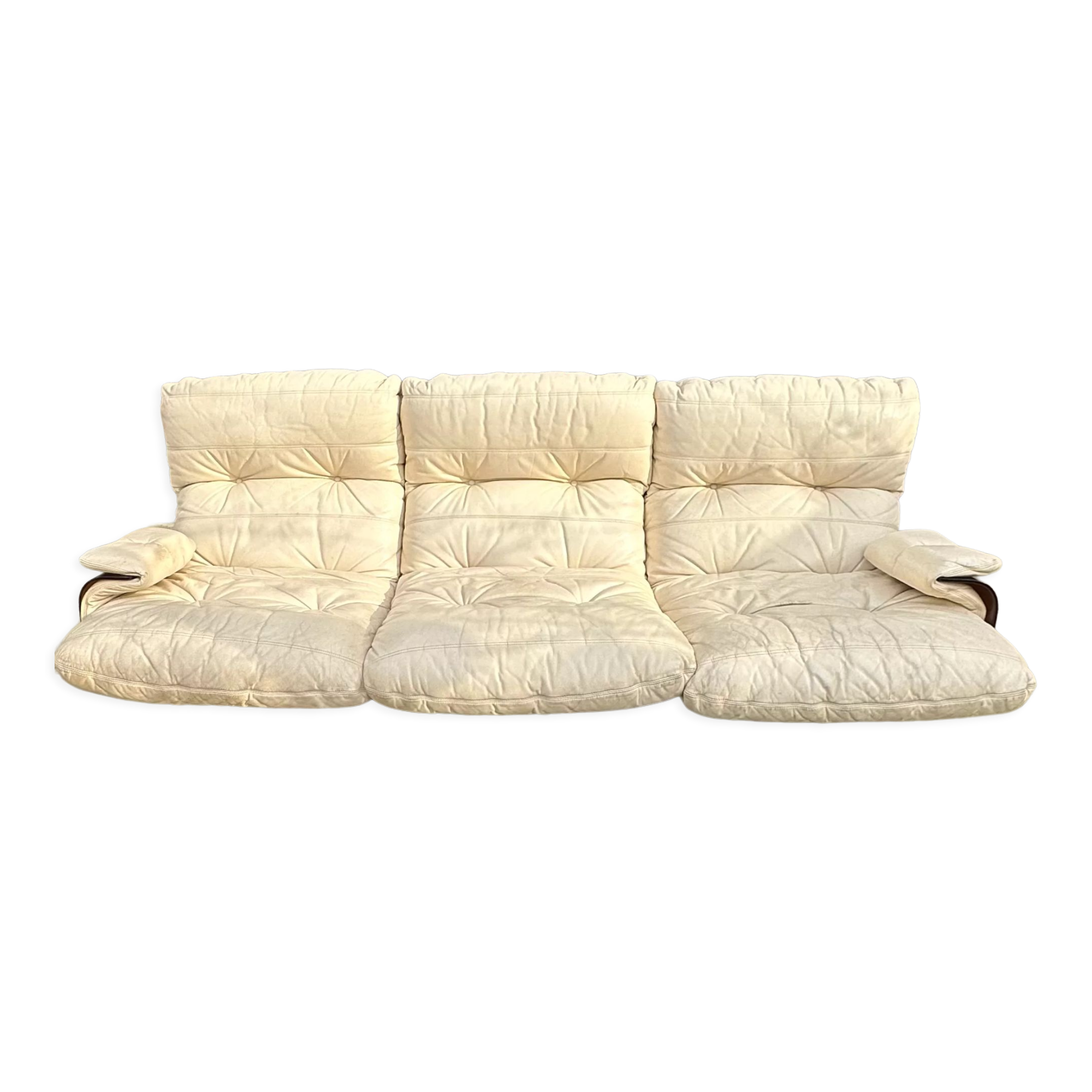 Marsala couch 3-seater cream leather Ducaroy for Linge roset