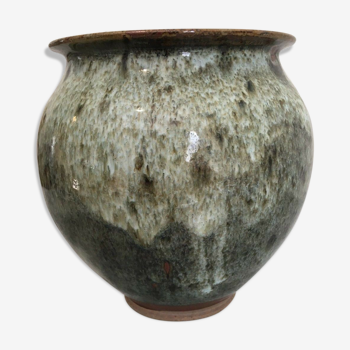 Enamelled ceramic pot