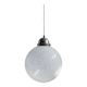 White Murano Glass Globe Pendant Lamp with Chrome Top – 1960s Space-Age, XL Mid-Century Ceiling Light