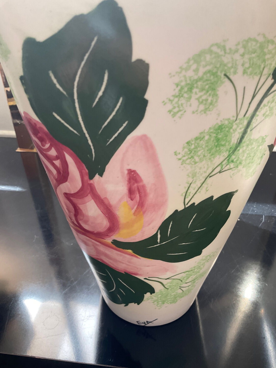 Vintage ceramic vase from Vallauris signed