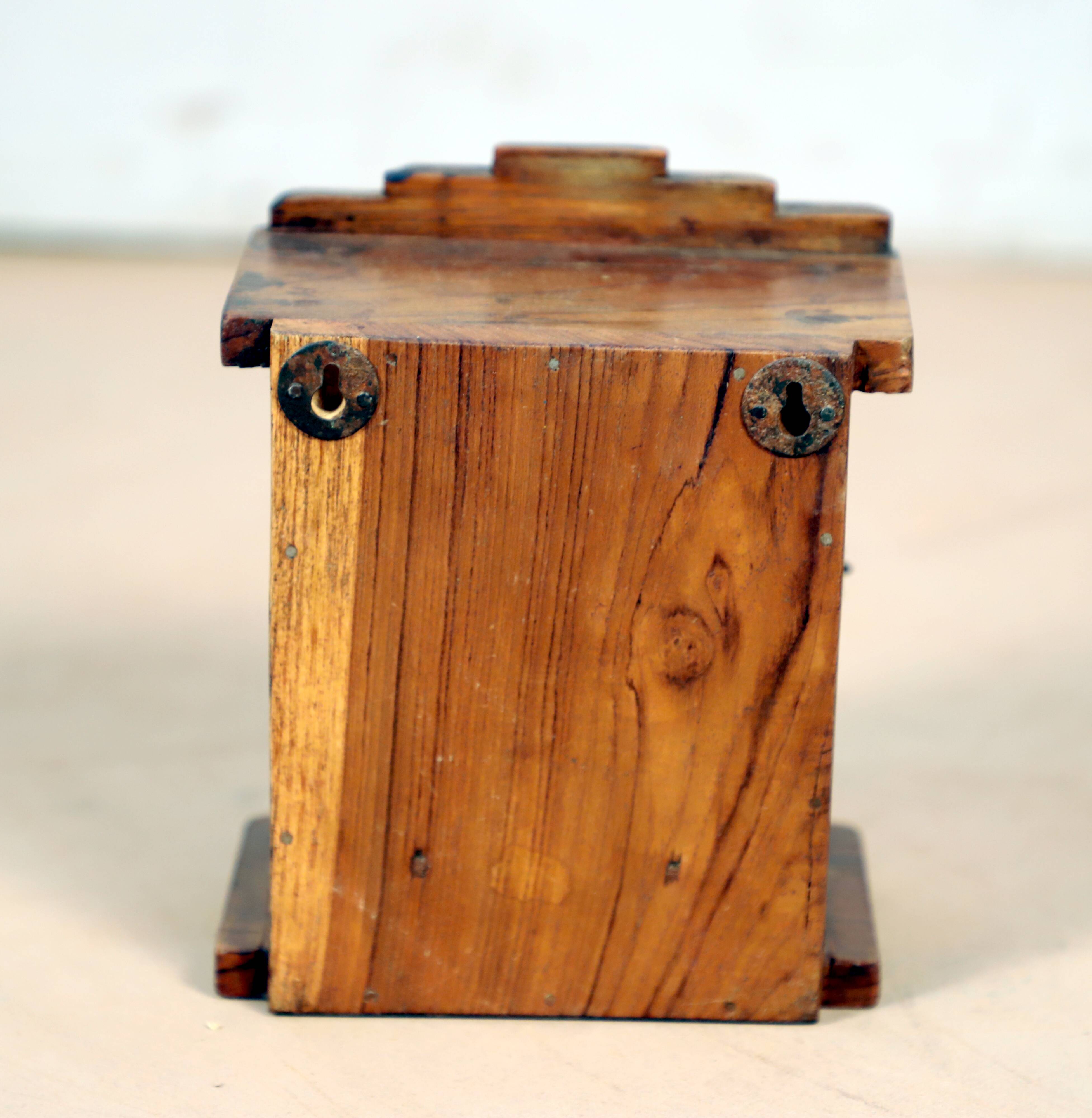 Old Burmese teak clock box