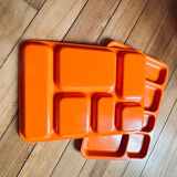 Vintage tray orange meal trays 70