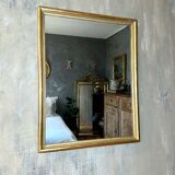Miroir ancien perlé feuille d’or