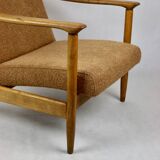GFM-142 Armchair in Coral Gold Bouclé attributed to Edmund Homa, 1970s