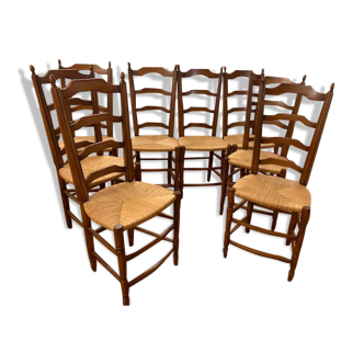 Lot de 8 chaises identiques provençales