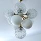 Mid Century Italian Glass & Brass Pendant Light