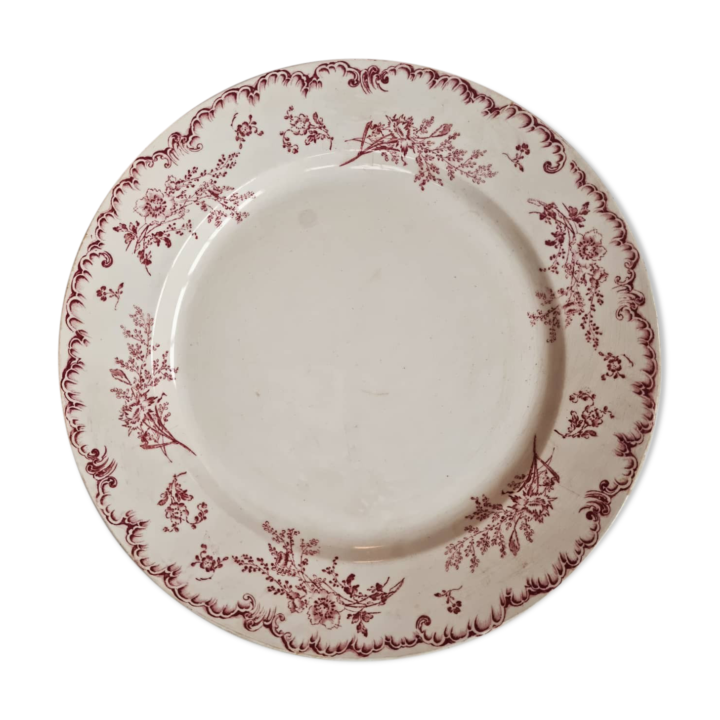 Serving dish iron earth Cadiz de Creil and Montereau