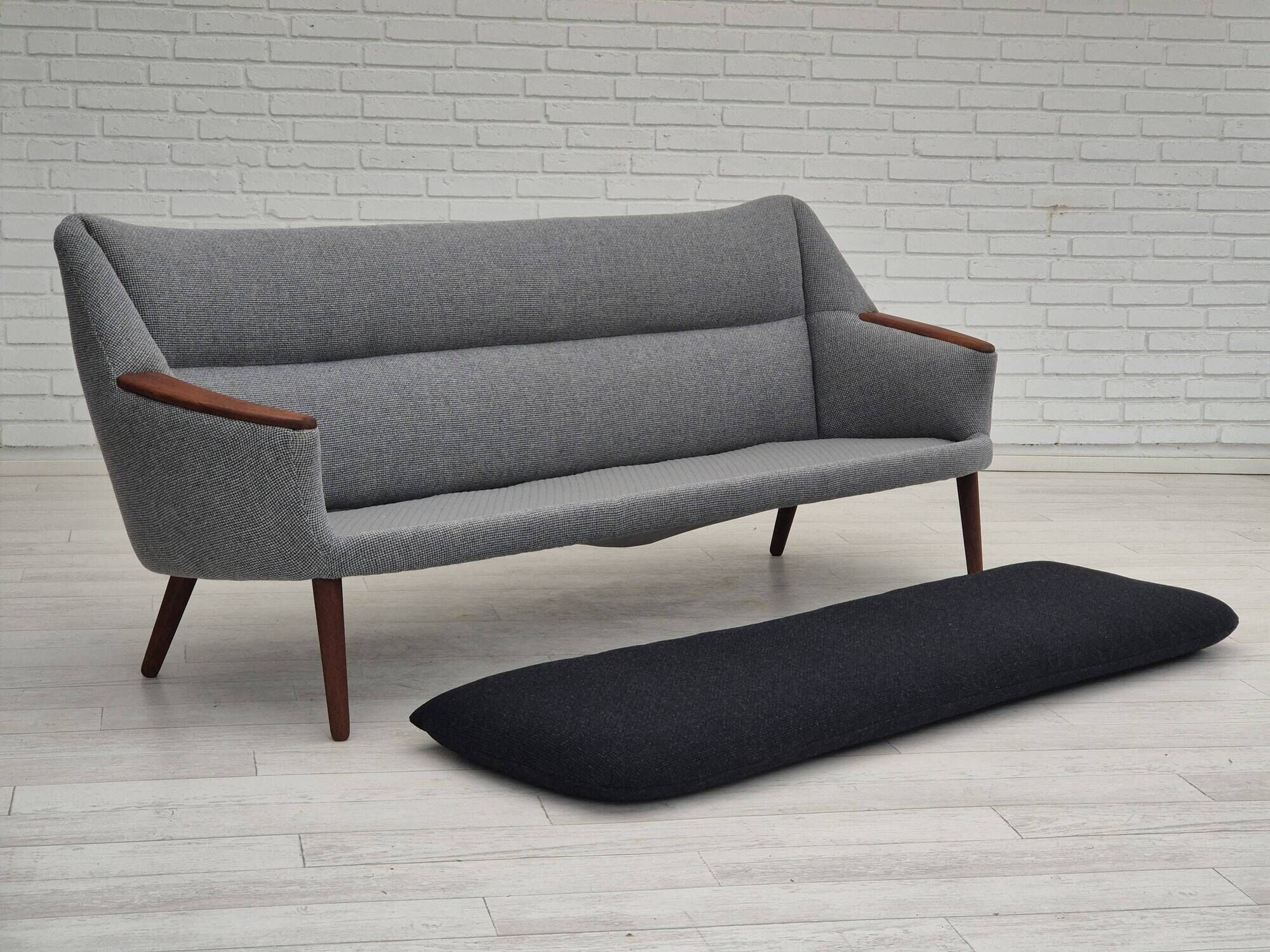 1960s, Danish sofa by Kurt Østervig model 58, completely reupholstered, furniture wool, teak wood.