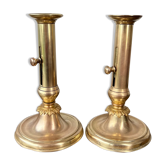 Duo de bougeoirs en laiton