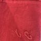 Duo set, consisting of two large pink-dyed cotton and linen towels, embroidered, TK monograms
