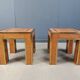 Paire de tables d'appoint en laiton et bois de ronce, années 1980