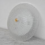 Vintage Italian Transparent Murano Glass Flush Mount Light