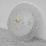 Vintage Italian Transparent Murano Glass Flush Mount Light