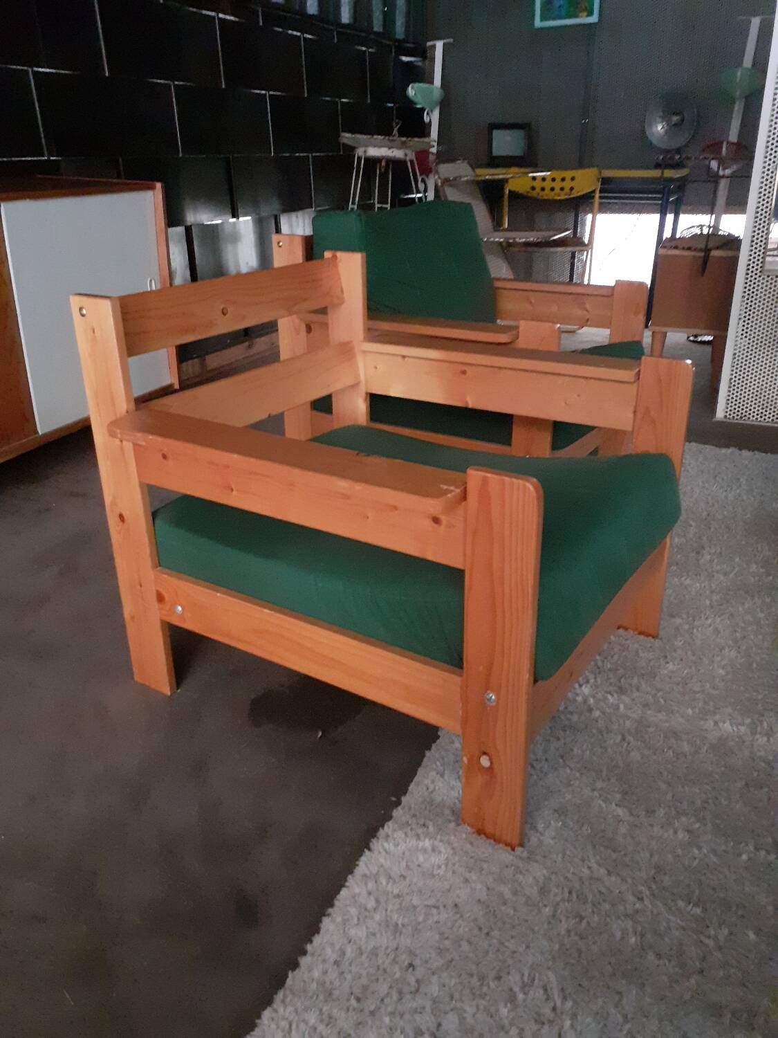 Pine armchairs