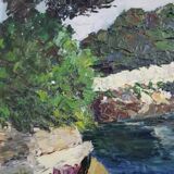 Seaside, oil on panel