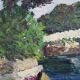 Bord de mer, huile sur panneau