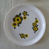 4 plates dessert flowers Arcopal lotus