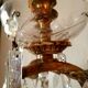 3 Bronze and crystal light wall sconce, late 19th century