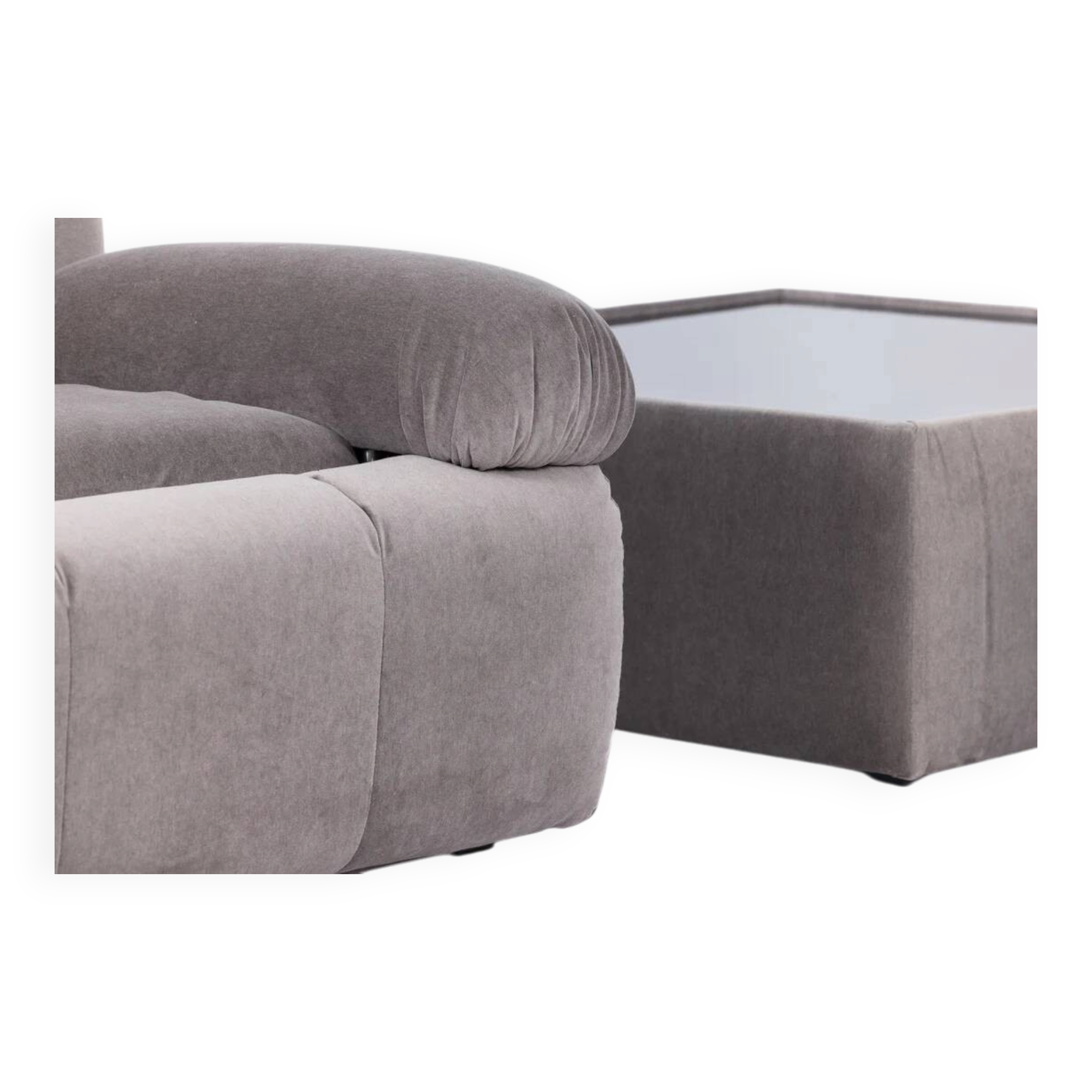 Italian living room set with two sofas, two armchairs and coffee table, 1970
