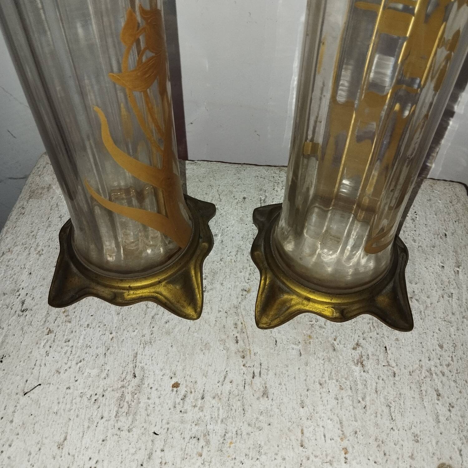 Paire de vases émaillés art-nouveau