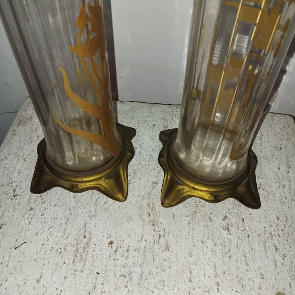 Paire de vases émaillés art-nouveau
