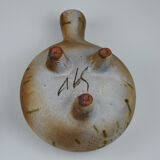 tripod ceramic with lid, signed Agnès Escala