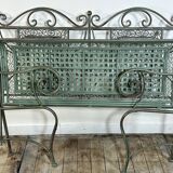 Folding iron garden bench
