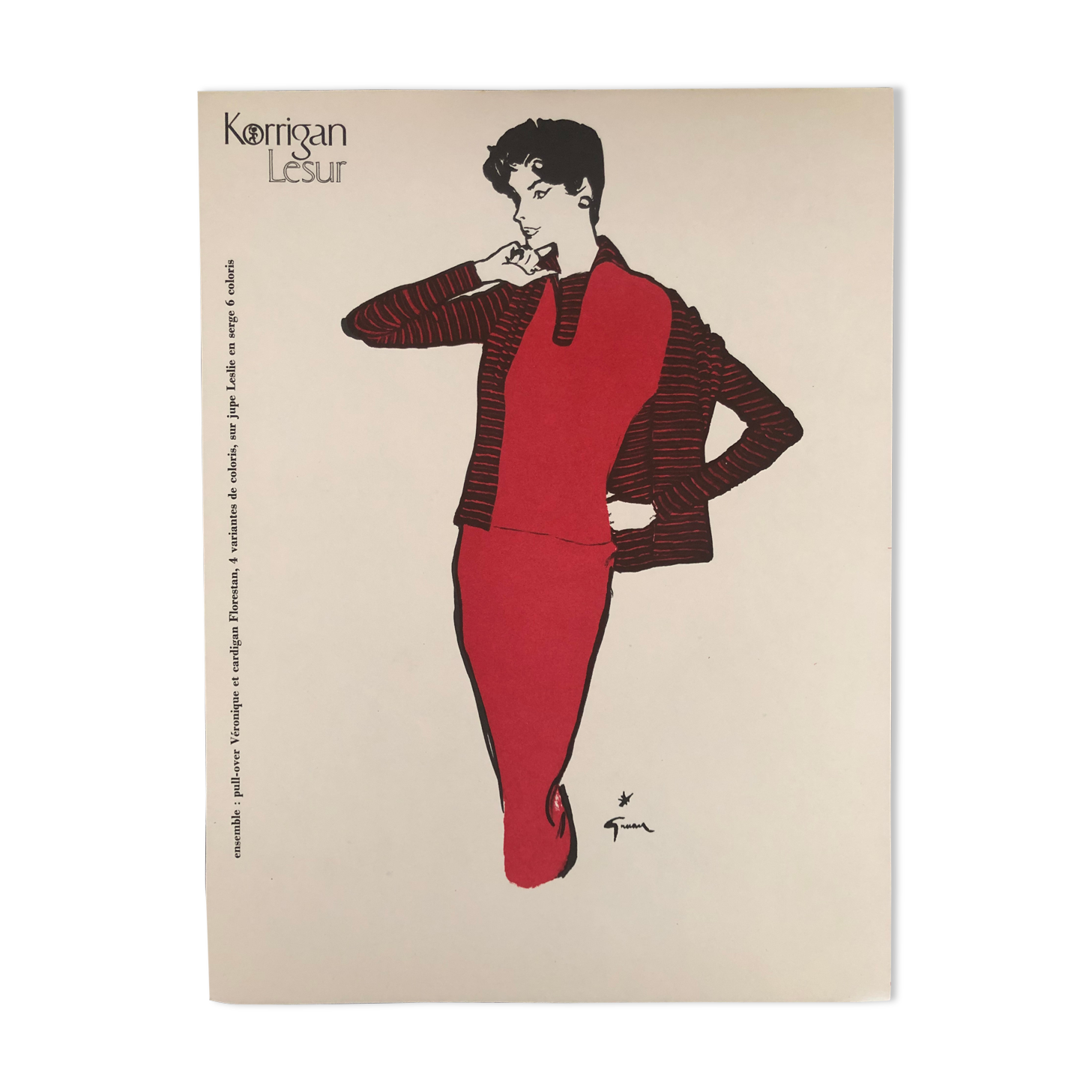 Fashion illustration 1957 by René Gruau