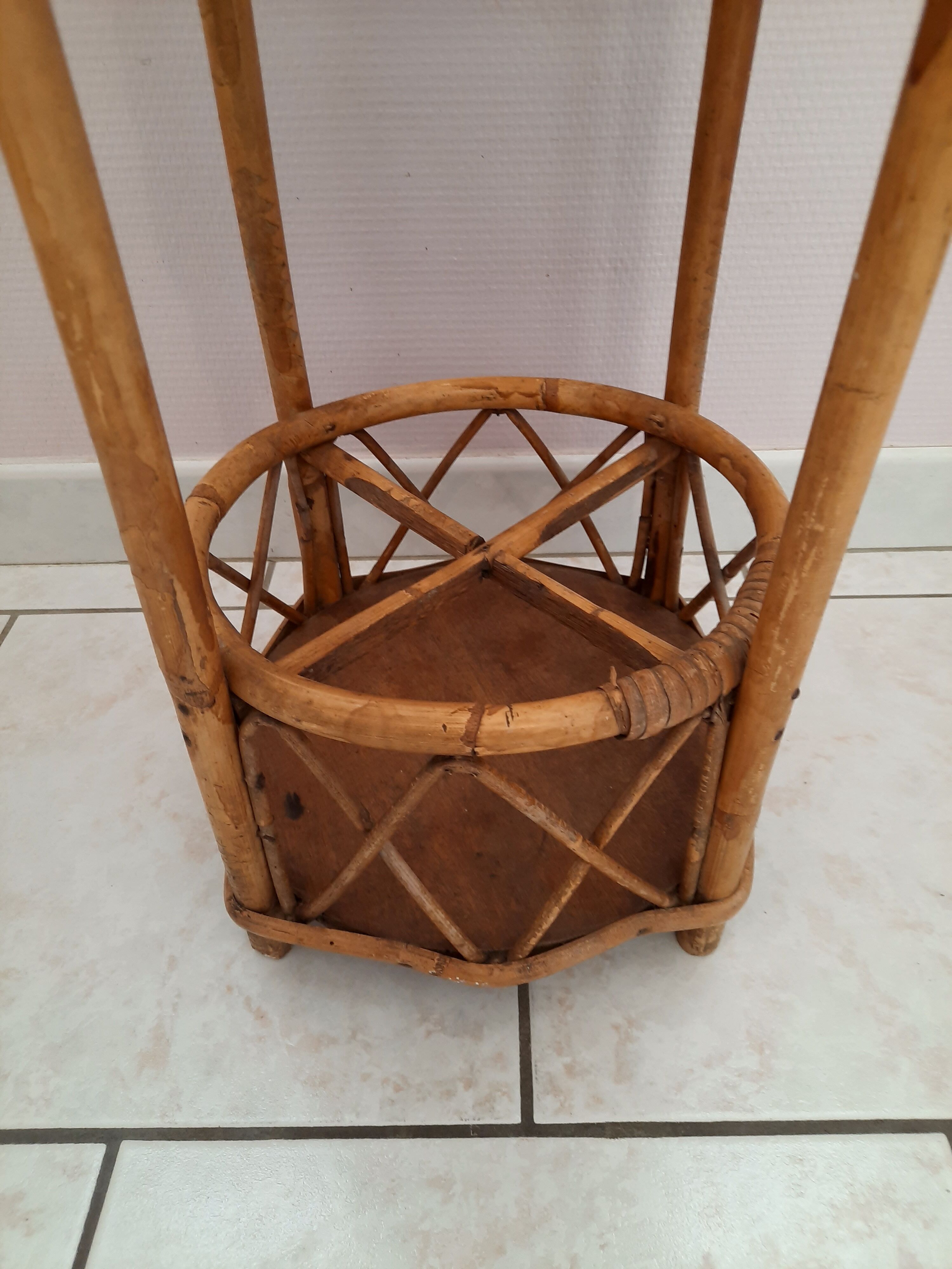 Portable bar in rattan 60s-70s