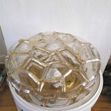 Vintage ceiling lamp in bubbled glass design Profassung 70s - 80s