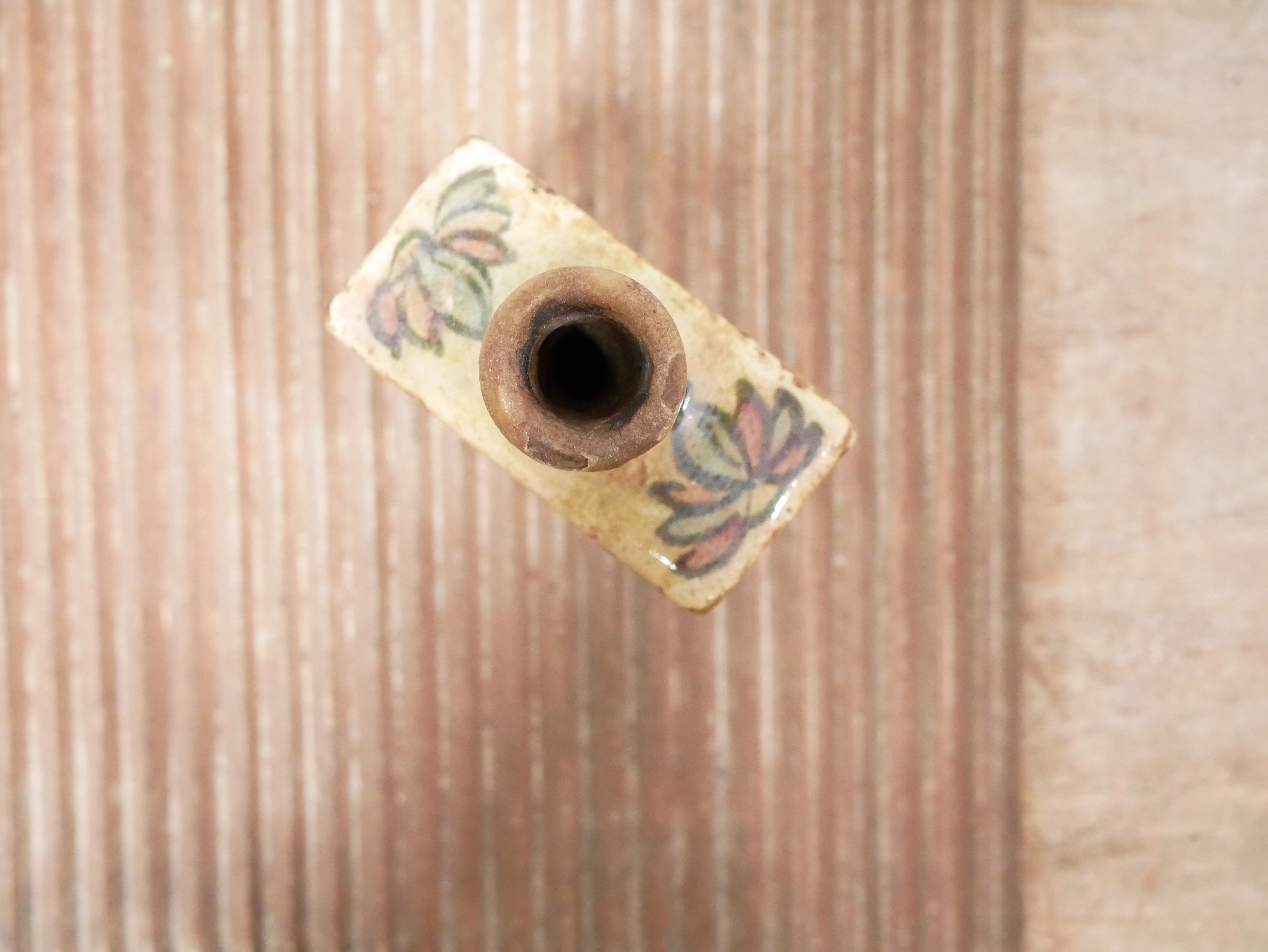 Old glazed terracotta bottle vase, Iran, XIX th