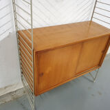 Pinewood wall unit by Nils “Nisse” Strinning for String, Sweden 1950's