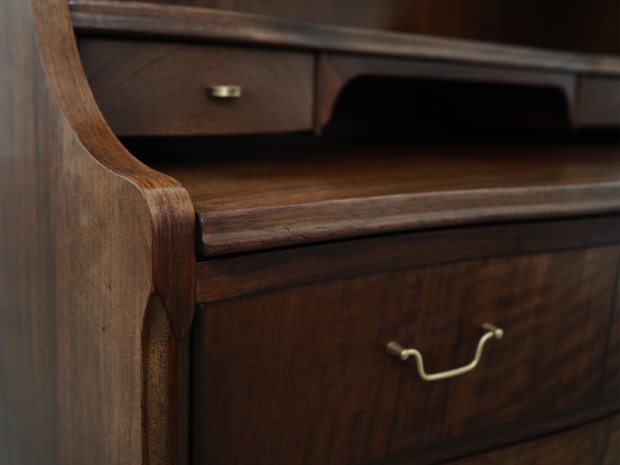 Walnut secretary, Danish design, 60's, production: Denmark