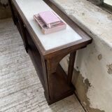 Oak console with white marble top 1970