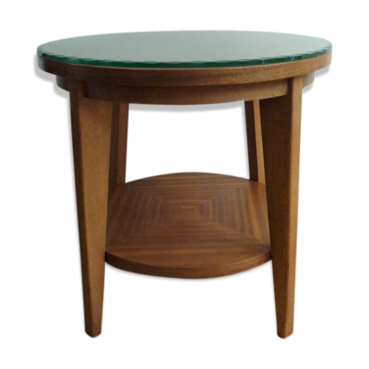 Round low table and glass 50s