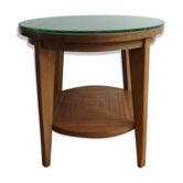 Round low table and glass 50s