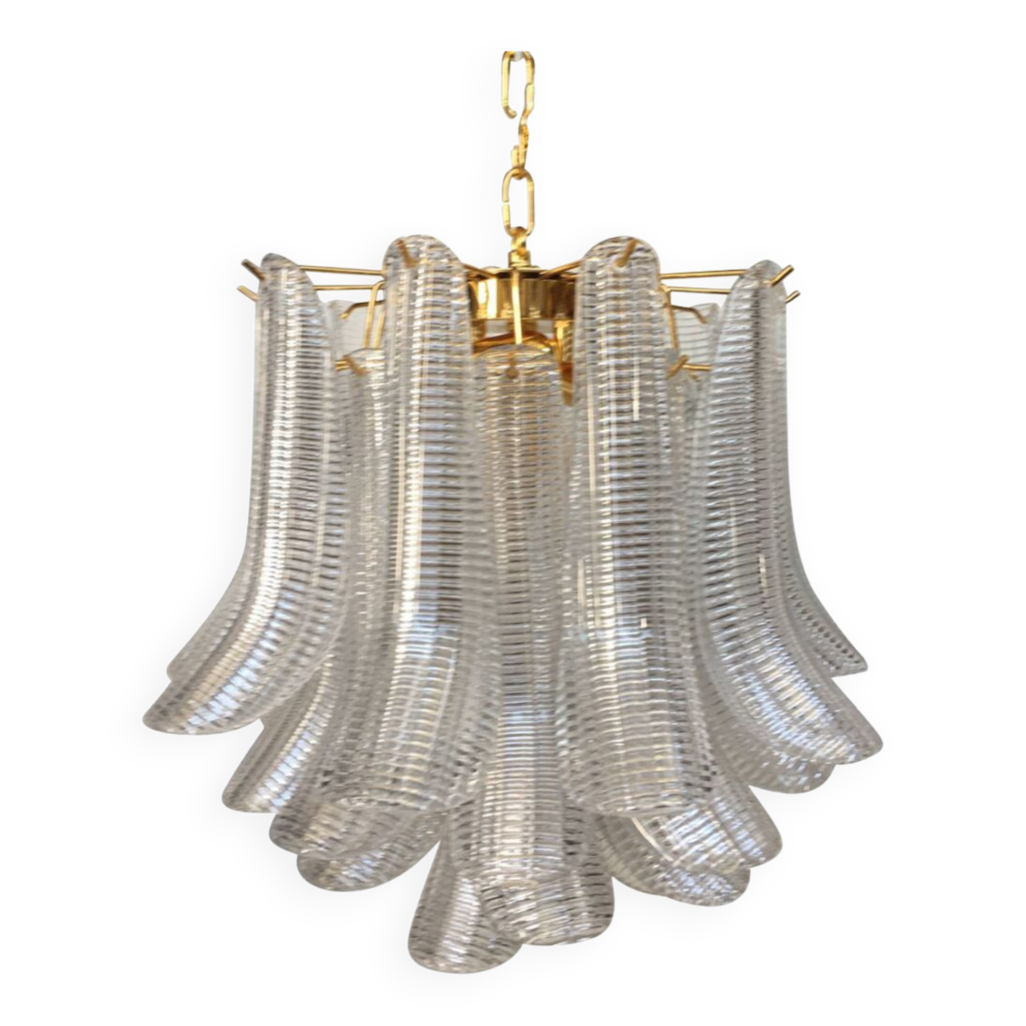 Striped “selle” murano glass chandelier d50