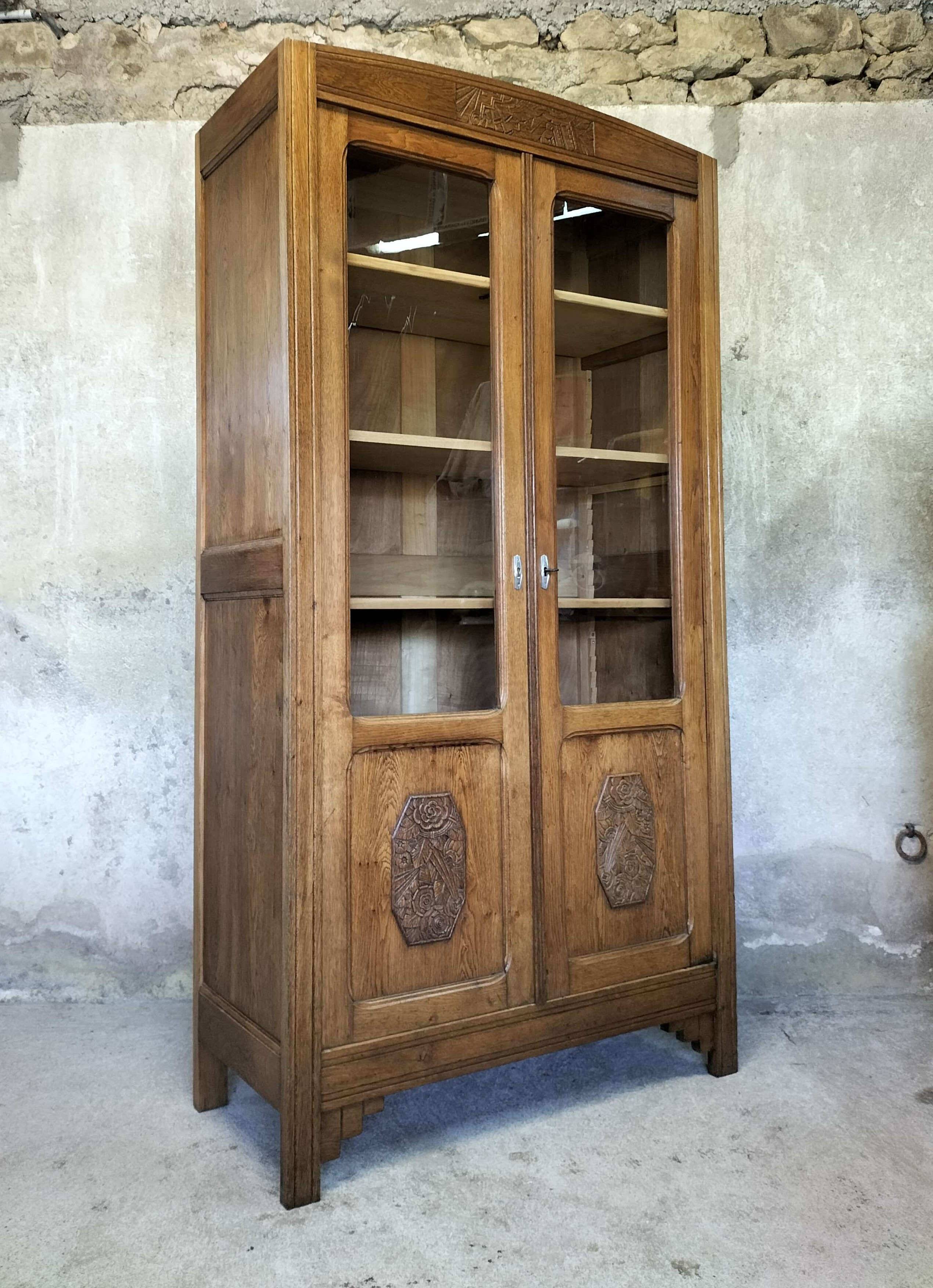 Large art deco glass cabinet.