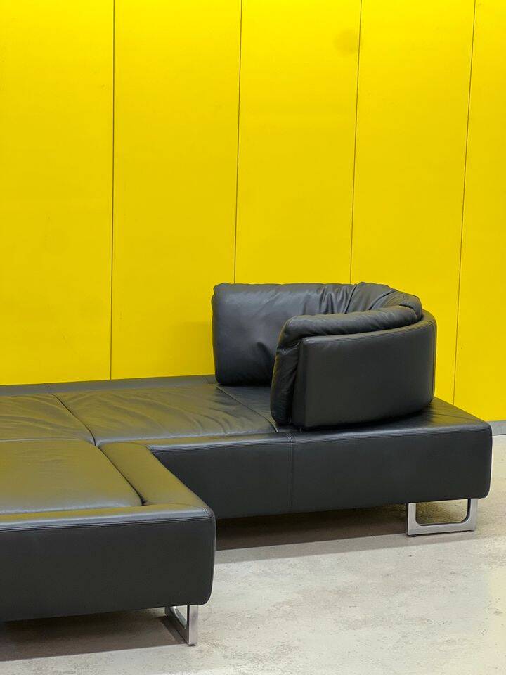 Black Leather De Sede DS-165 Sofa