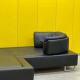 Black Leather De Sede DS-165 Sofa