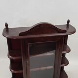 Mahogany stained wood wall display case